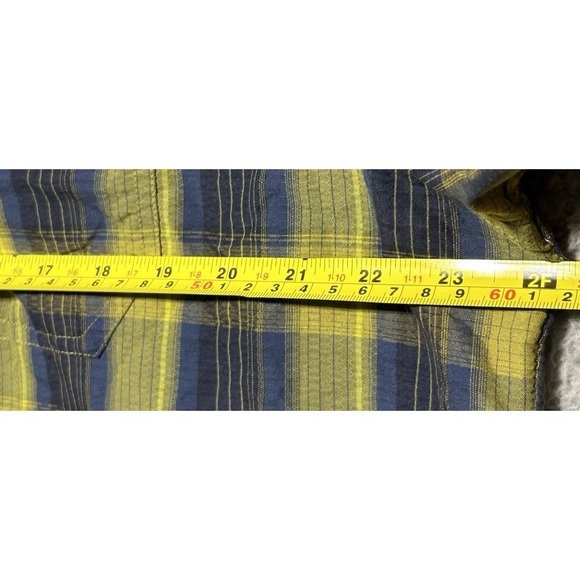 Eddie Bauer Shirt Mens XL Blue And Yellow Plaid Travex Outdoor Travel Gorpcore - Picture 3 of 8